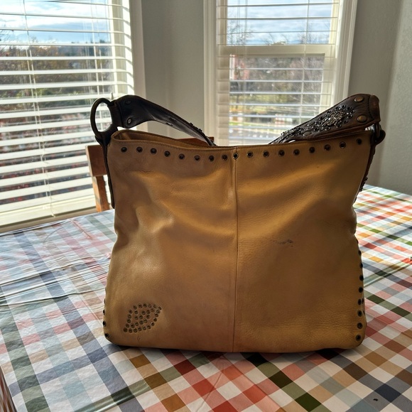 Betsey Johnson Beige Hobo Bag with Black Studs - Picture 4 of 8